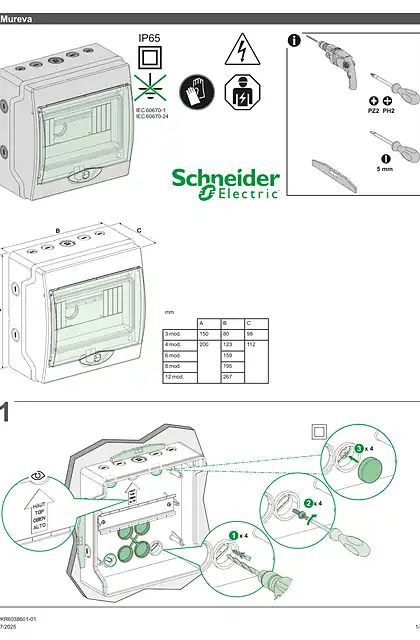 schneider施耐德Mureva Mini Enclosure Installation sheet